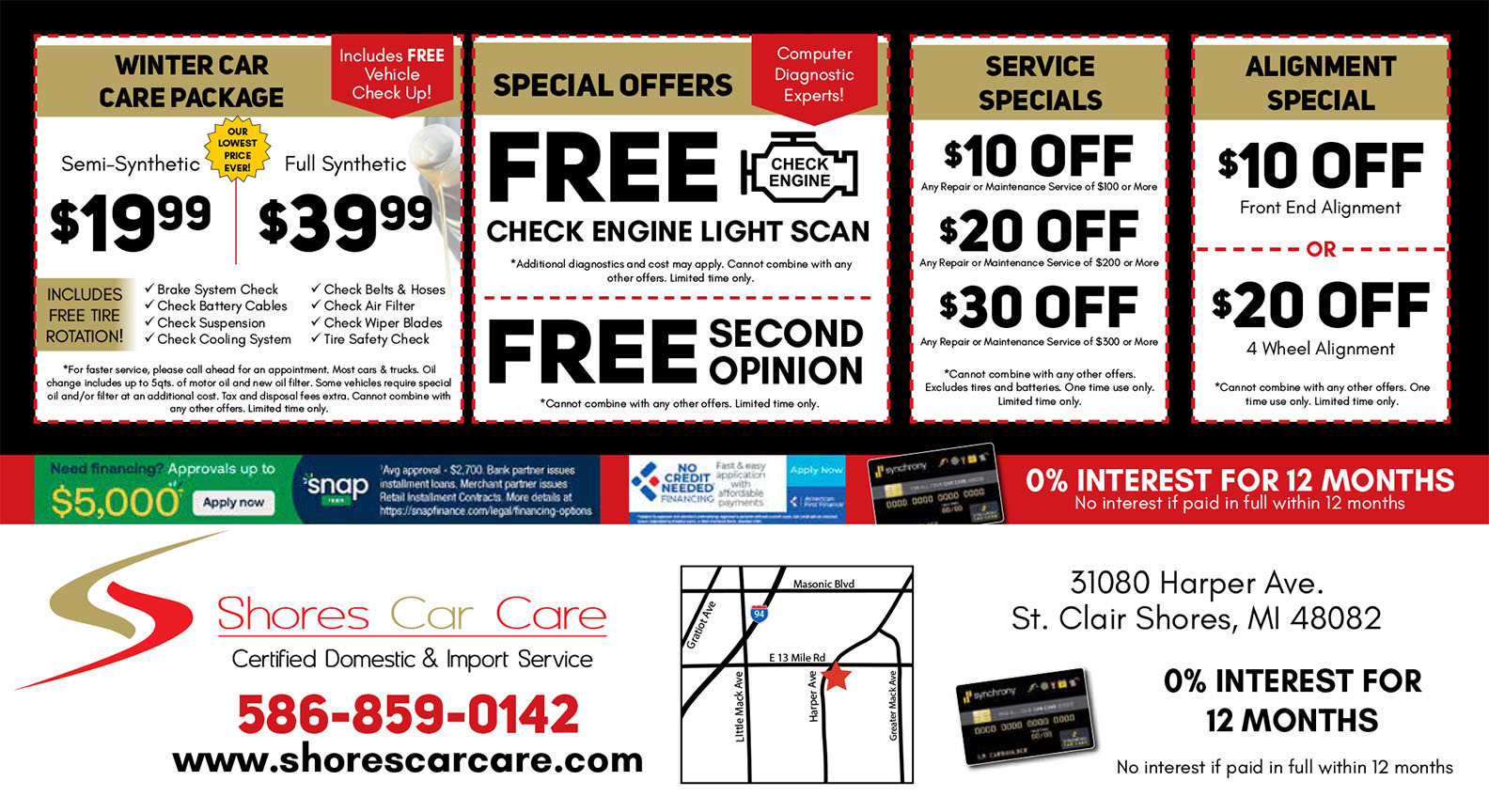 February 2025 Specials | Shores Car Care