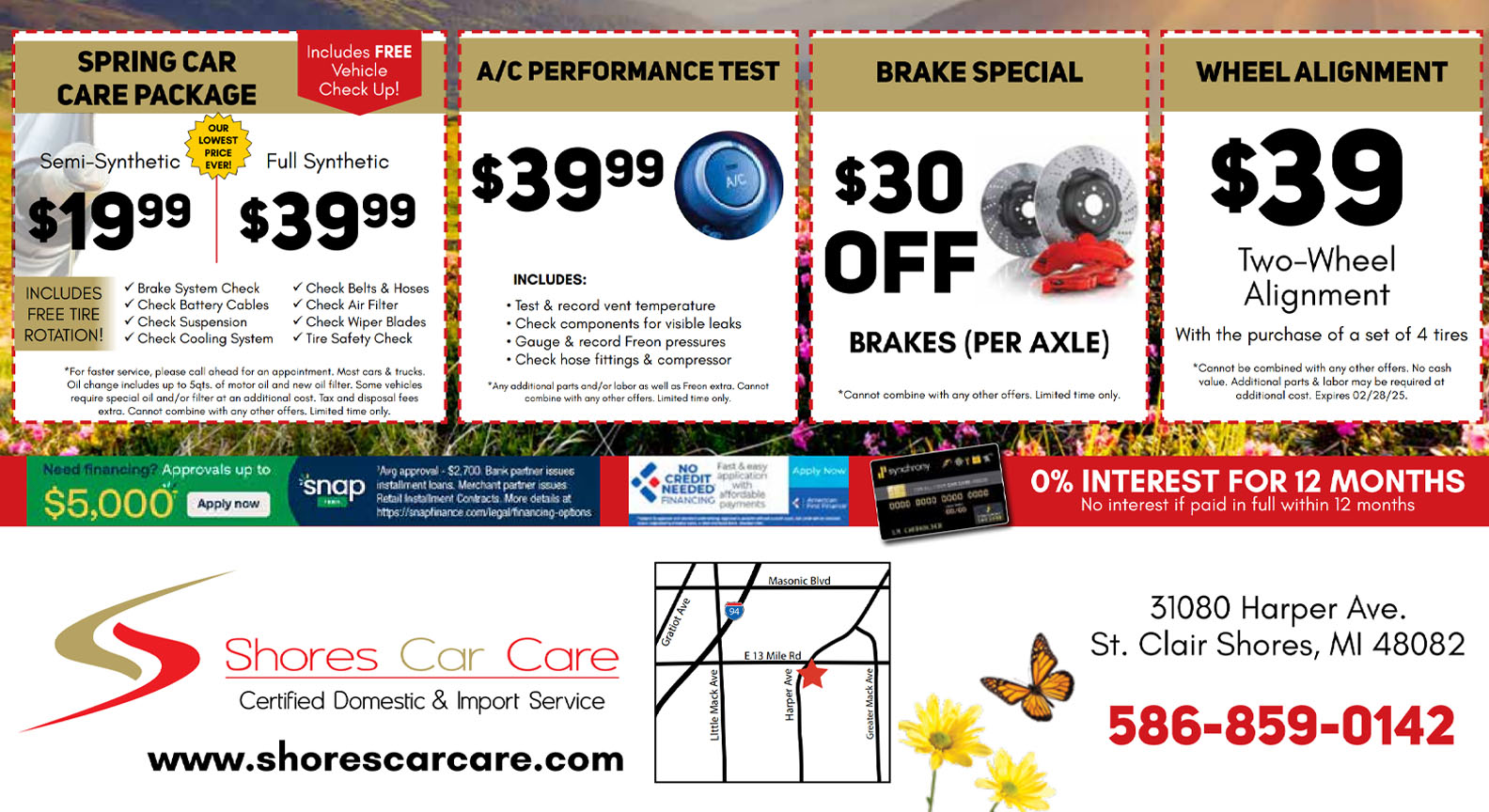 April 2025 Specials | Shores Car Care