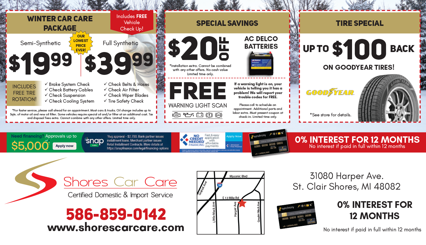 December Specials | Shores Car Care