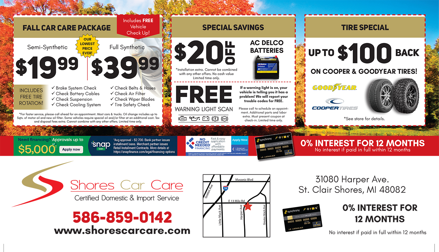 November Specials | Shores Car Care